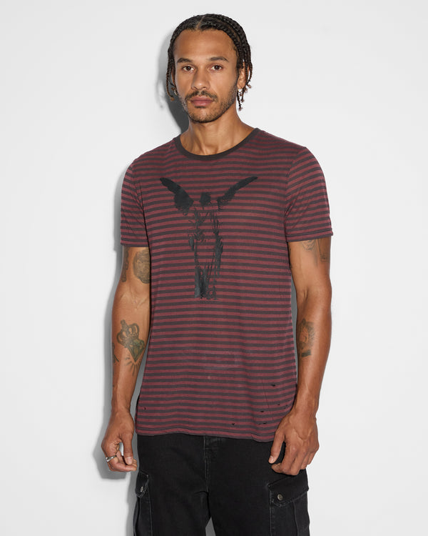 ksubi angel sioux ss tee red stripe Red