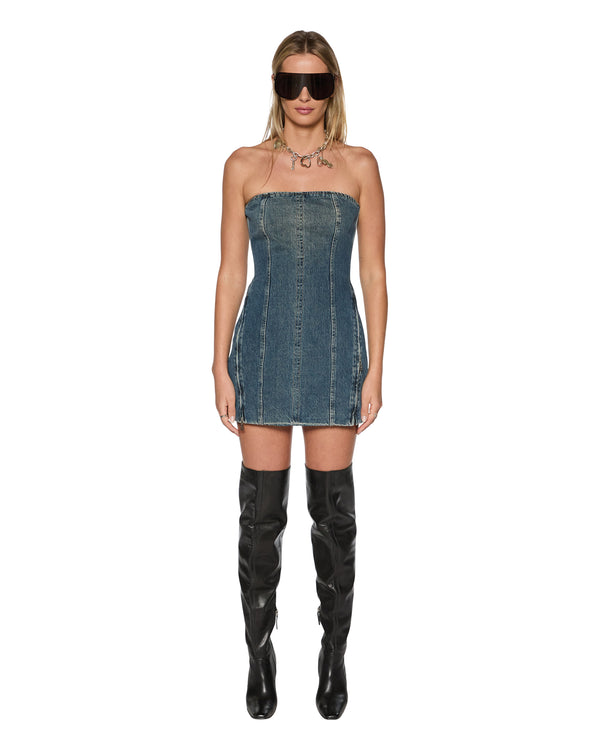 Ksubi Avenue Dress Sandstorm Denim