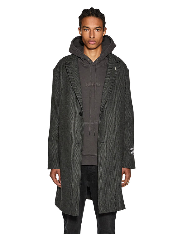 Ksubi Battery Coat Herringbone CHARCOAL