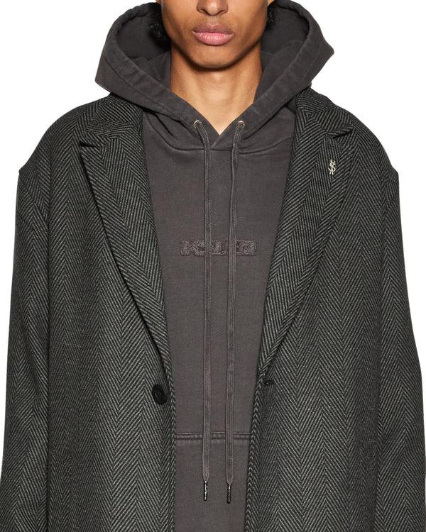 Ksubi Battery Coat Herringbone CHARCOAL