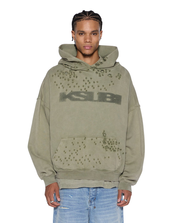 ksubi blasted ekcess hoodie outback GREEN