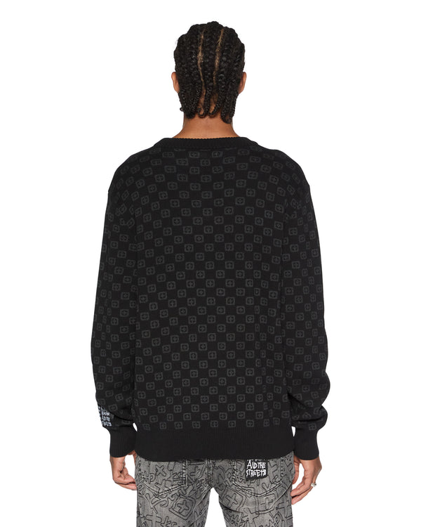 Ksubi Box Knit Crew Washed Black Black