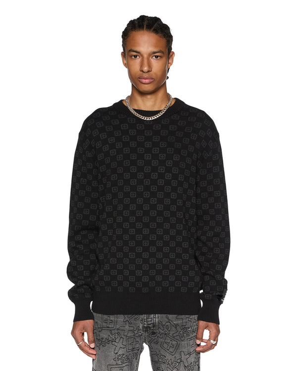 Ksubi Box Knit Crew Washed Black Black