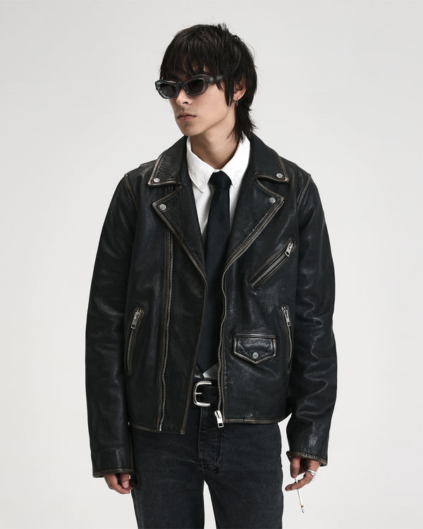 Ksubi Capitol Leather Jacket Black BLACK