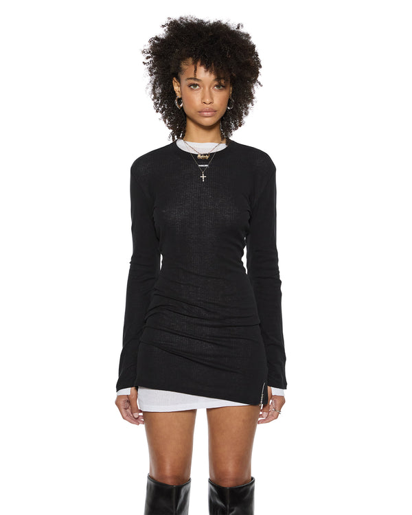 Ksubi Crawford Ls Mini Dress Black Black