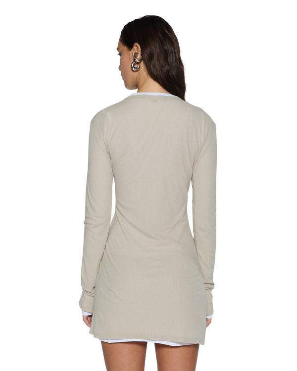 Ksubi Crawford Ls Mini Dress Taupe TAUPE
