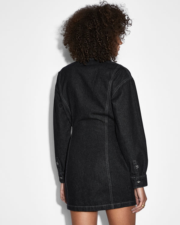 Ksubi Cutout Shirt Dress Midnight BLACK