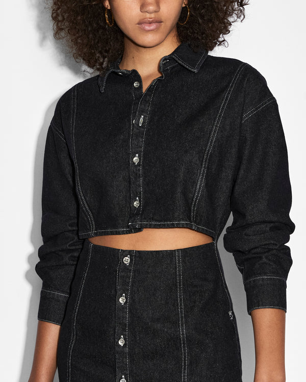 Ksubi Cutout Shirt Dress Midnight BLACK