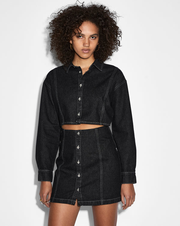 ksubi cutout shirt dress midnight BLACK
