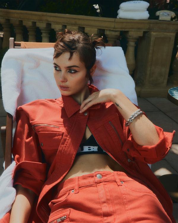 Ksubi Downtown Jacket Biker Roasted RED