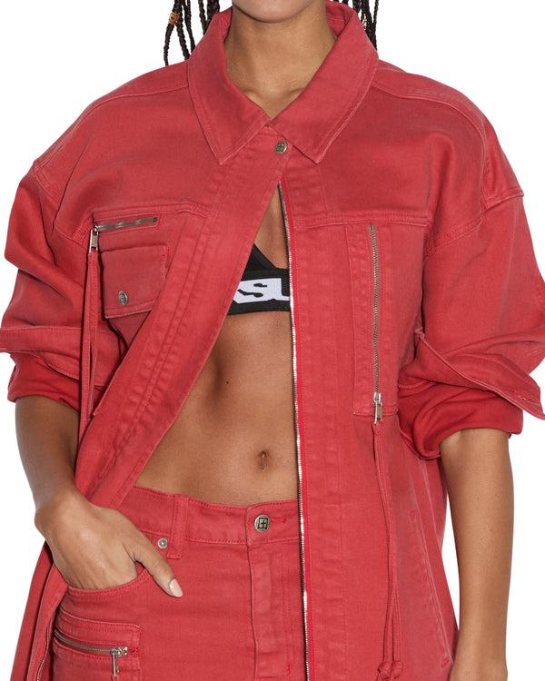 Ksubi Downtown Jacket Biker Roasted RED