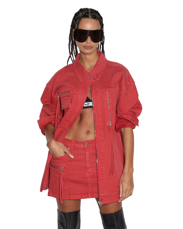 ksubi downtown jacket biker roasted RED