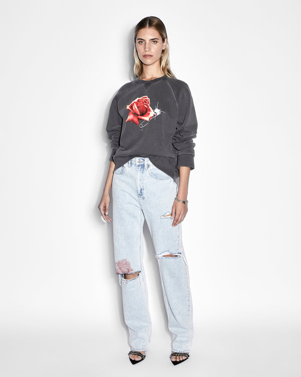 Ksubi Feels Good Raglan Crew Charcoal GREY