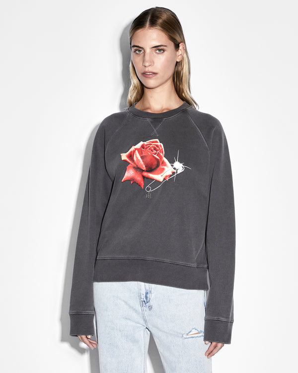 ksubi feels good raglan crew charcoal GREY