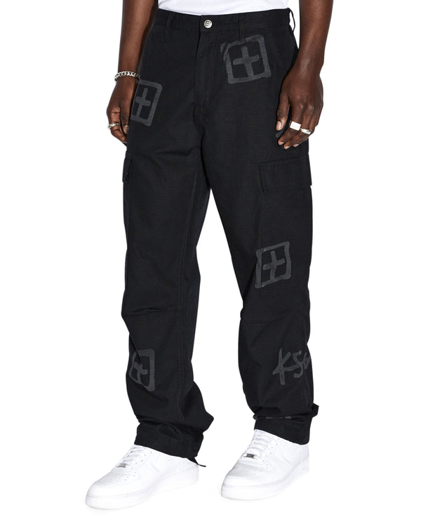 ksubi fugitive cargo pant kash box BLACK