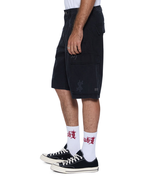 Ksubi Fugitive Cargo Short Kash Box BLACK