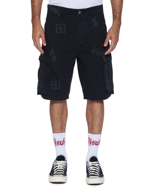 ksubi fugitive cargo short kash box BLACK