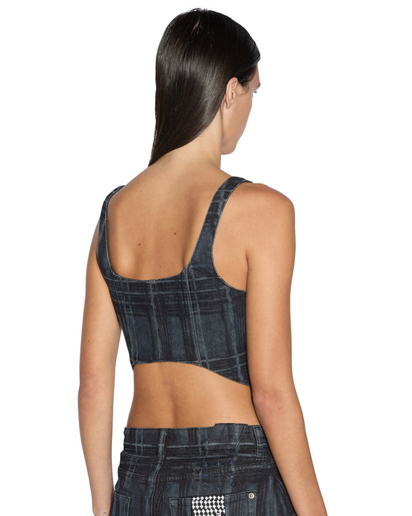 Ksubi Gigi Bustier Skool DENIM