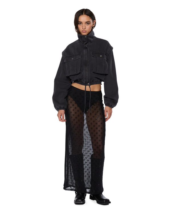 Ksubi Maxi Skirt Diamante BLACK