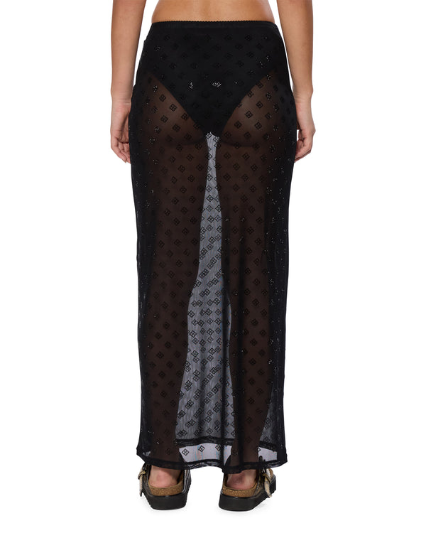 Ksubi Maxi Skirt Diamante BLACK