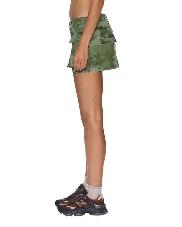 Ksubi Micro Mini Cargo Skirt Hash Camo Green