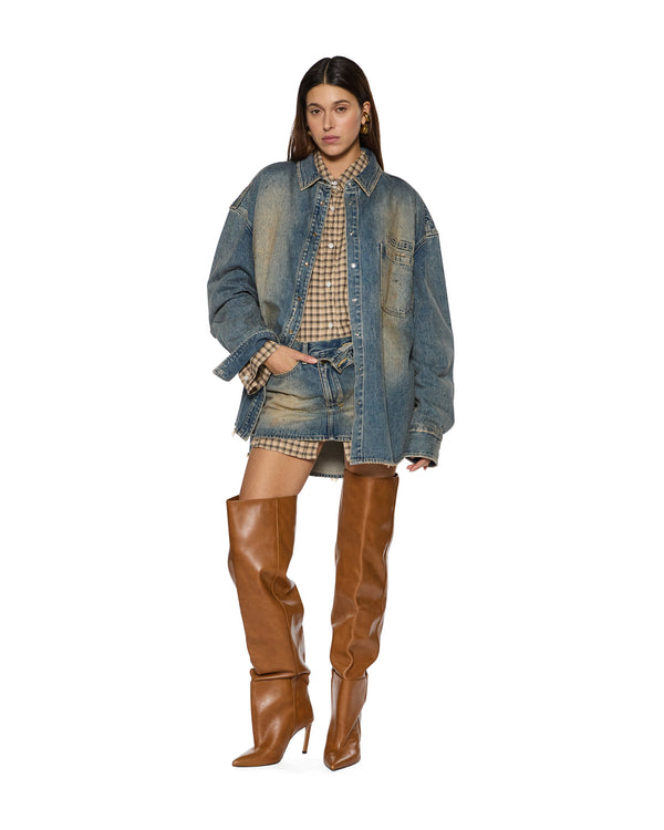 Ksubi Oversized Ls Shirt Dune Denim