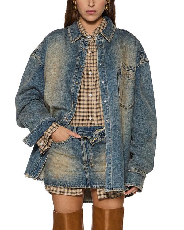 Ksubi Oversized Ls Shirt Dune Denim