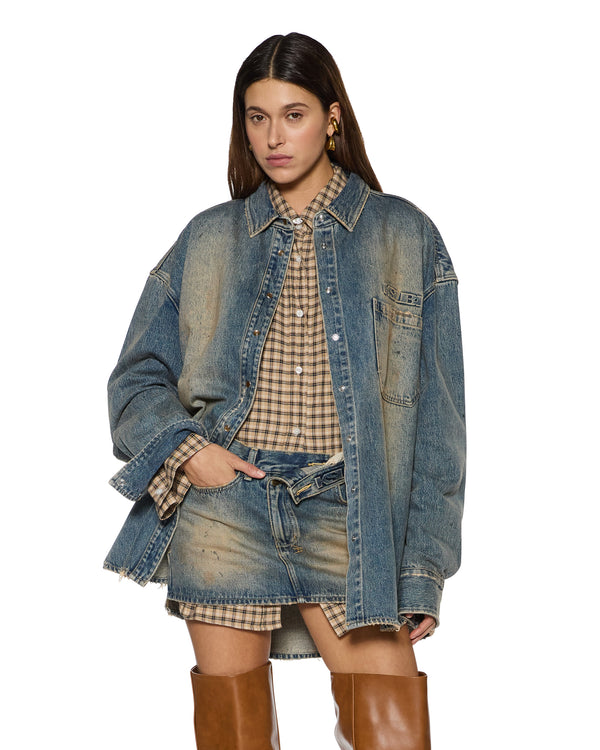 ksubi oversized ls shirt dune Denim