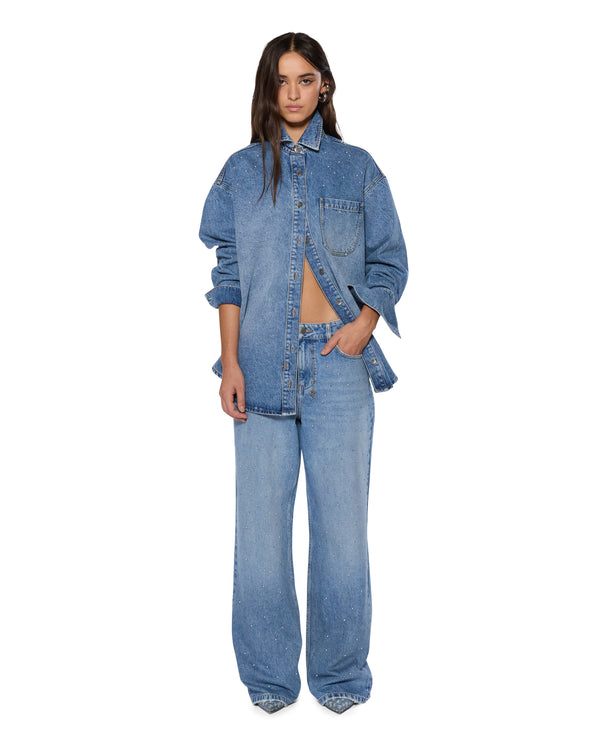 Ksubi Oversized Ls Shirt Krystal Komet DENIM