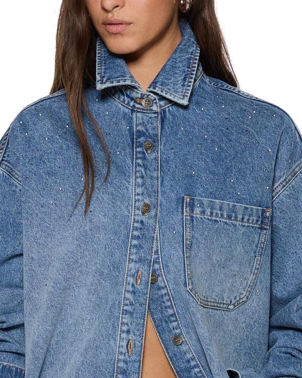 Ksubi Oversized Ls Shirt Krystal Komet DENIM