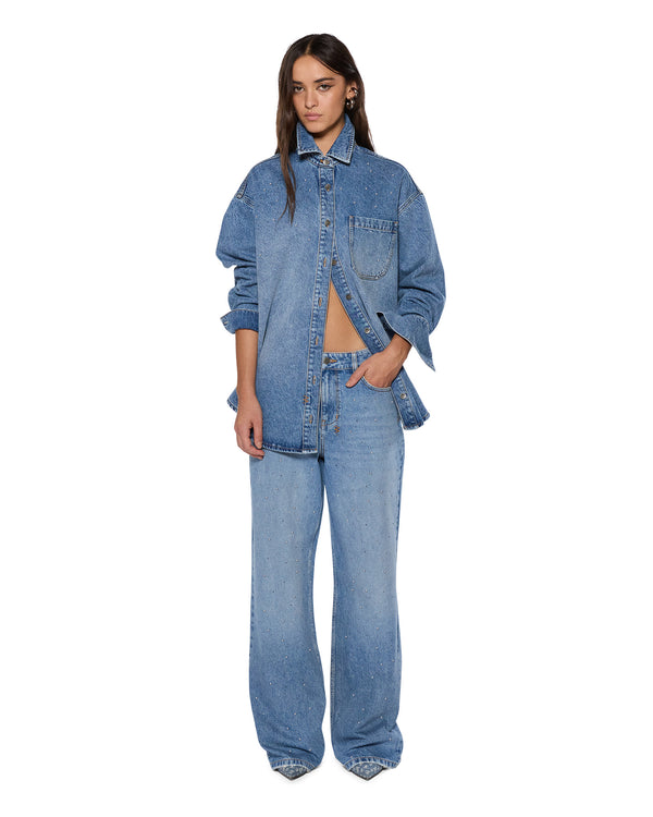 Ksubi Oversized Ls Shirt Krystal Komet DENIM