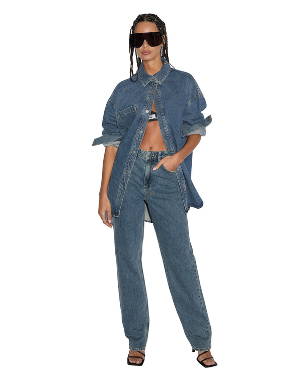 Ksubi Oversized Ls Shirt Subway DENIM