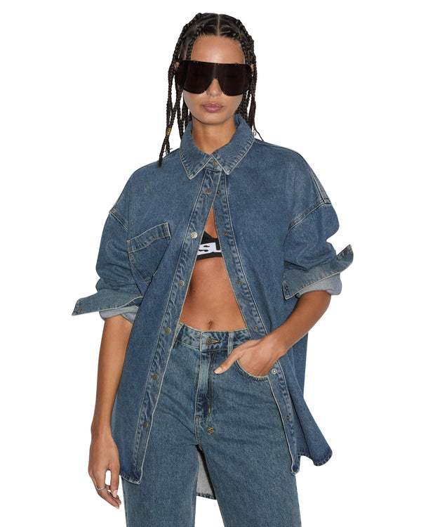 ksubi oversized ls shirt subway DENIM