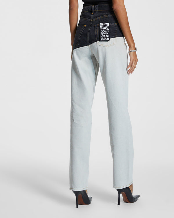 Ksubi Playback Black/bone Spliced MULTI COLOUR