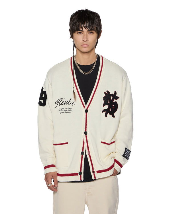 Ksubi Playoff Cardigan Ecru Natural