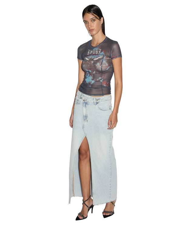 Ksubi Relax Maxi Skirt Skyfall Denim