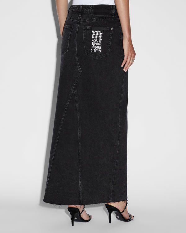 Ksubi Relax Maxi Skirt Washed Black Black