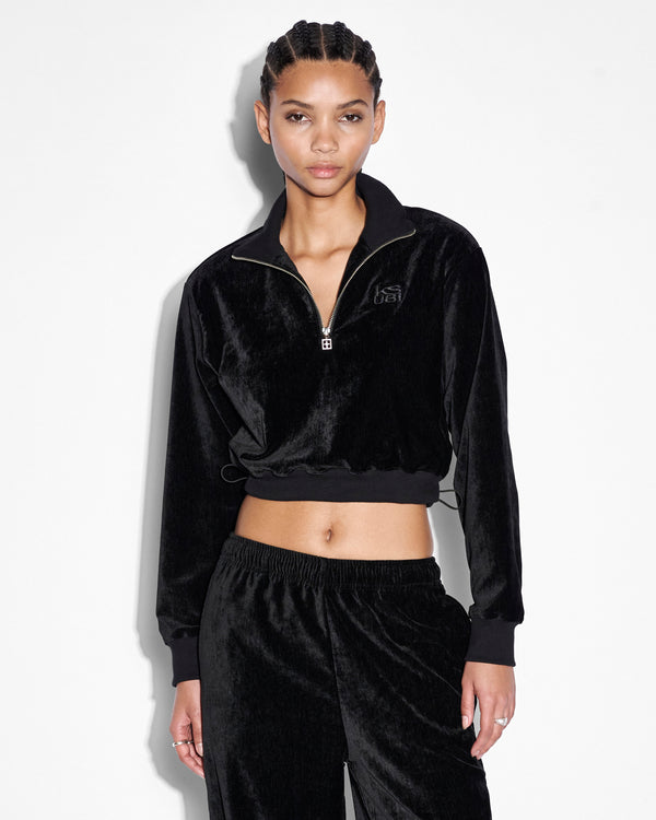 ksubi richie half zip crop black BLACK