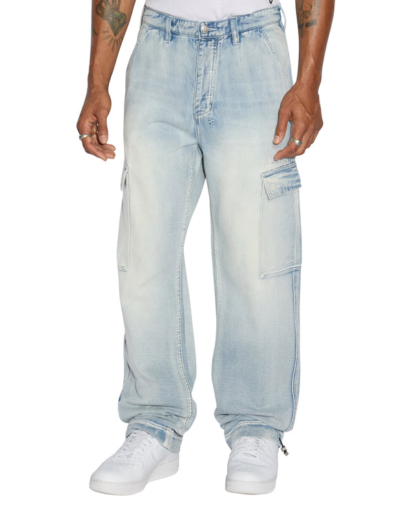 ksubi riot cargo pant blue ice DENIM