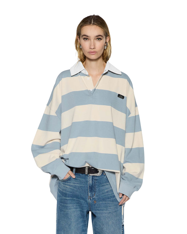 ksubi rugged rugby jersey blue steel bone CHARCOAL