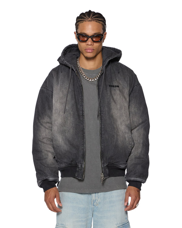 Ksubi Slouch Bomber Jacket Faded Black Black