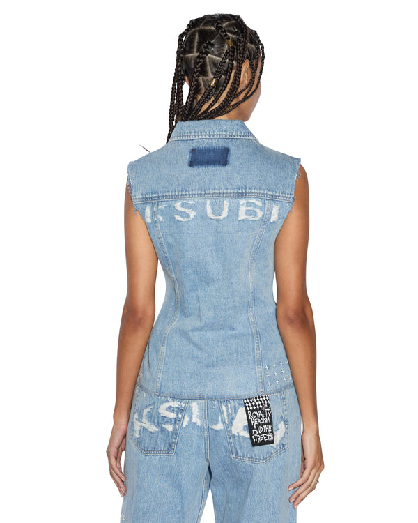 ksubi spark vest torn up DENIM