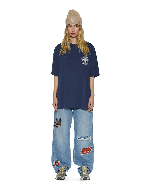Ksubi Stacks Boyfriend Ss Tee Ink Blue DARK BLUE