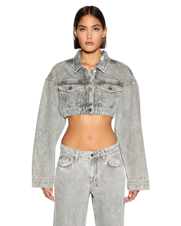 Ksubi Supercrop Trucker Dime Krystal GREY