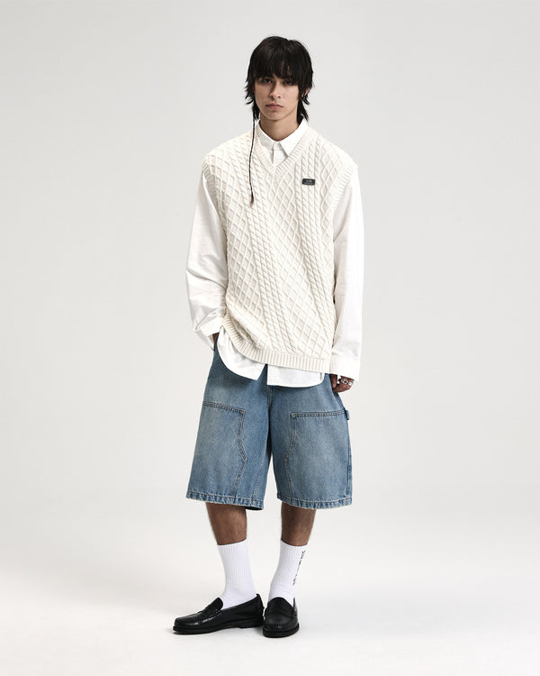 Ksubi Turncable Knit Vest Vintage White WHITE