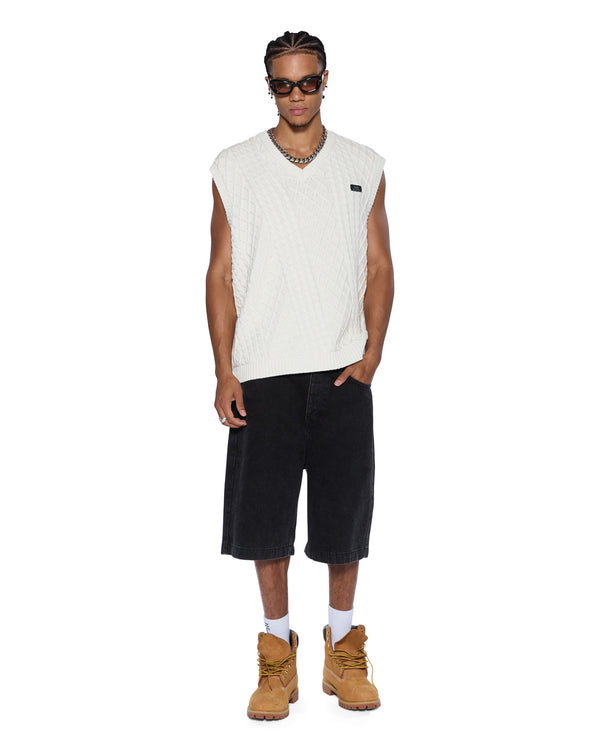 Ksubi Turncable Knit Vest Vintage White WHITE