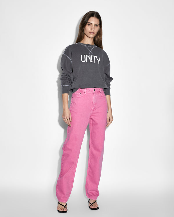 Ksubi Unity Star Oh G Crew Charcoal GREY