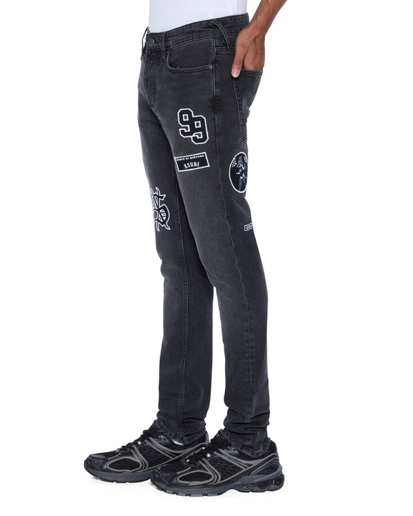 Ksubi Van Winkle Roadhouse Black Patched BLACK