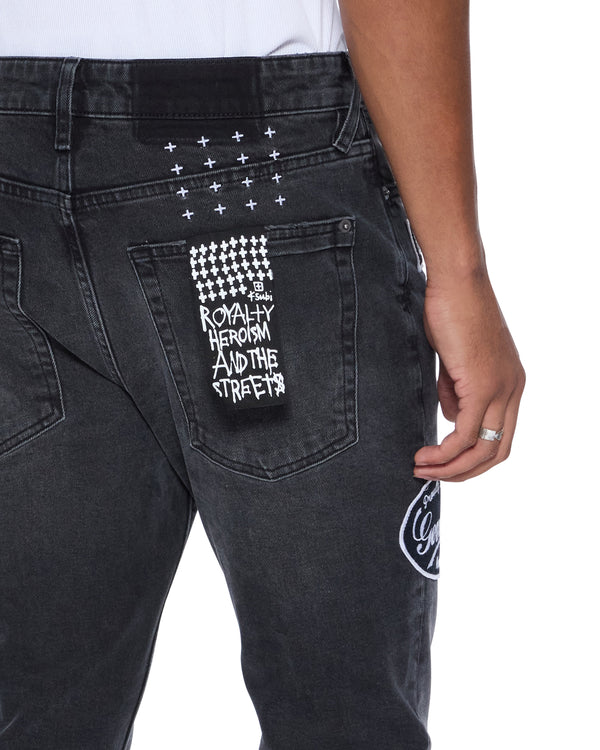 Ksubi Van Winkle Roadhouse Black Patched BLACK
