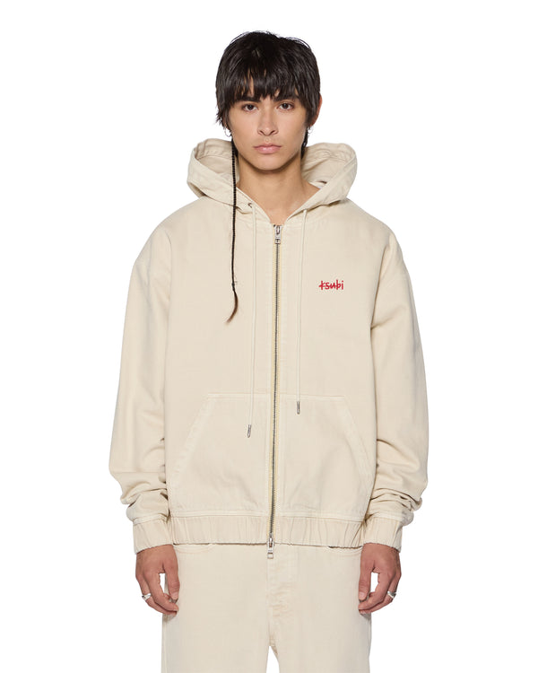 ksubi zipped denim hoodie ecru Natural